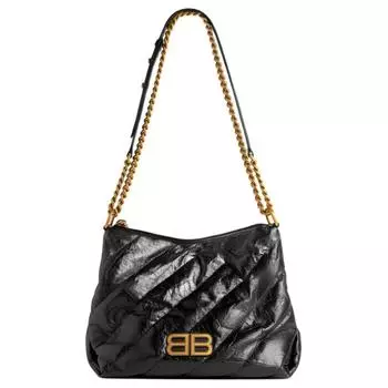 Balenciaga Сумка через плечо Crush Calfskin, маленькая, женская, черная