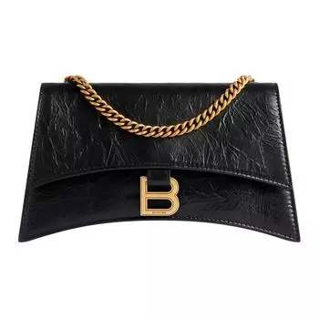 Balenciaga Сумка через плечо CRUSH из тисненой телячьей кожи, женская, черная