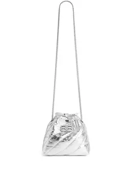Balenciaga сумка через плечо Crush XS с эффектом металлик, серебристый