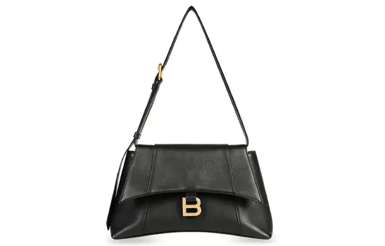 Balenciaga Сумка через плечо Downtown из телячьей кожи, маленькая, унисекс, черная