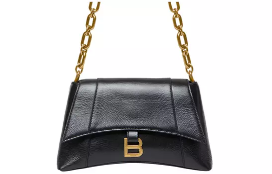 Balenciaga Сумка через плечо Downtown с цепочкой, маленькая, черная