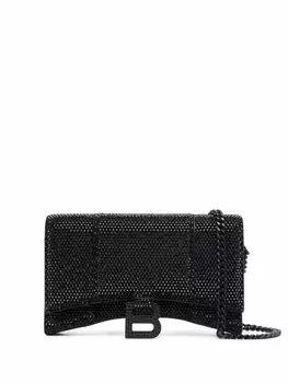 Balenciaga сумка через плечо Hourglass с кристаллами, черный