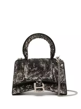 Balenciaga сумка через плечо Hourglass XS с пайетками, черный