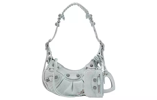 Balenciaga Сумка через плечо Le Cagole Xs со стразами, светло-голубая