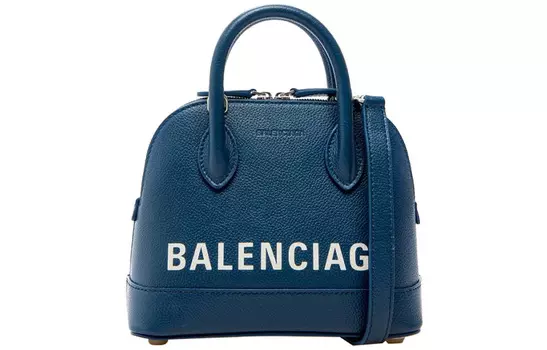 Balenciaga Сумка через плечо Ville Grain Leather, женская, синяя