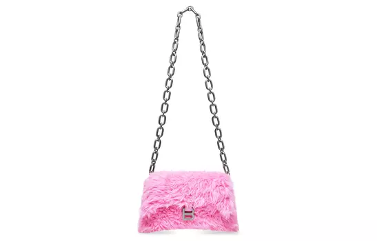 Balenciaga Сумка Downtown из искусственного меха, через плечо, мини, женская, розовая