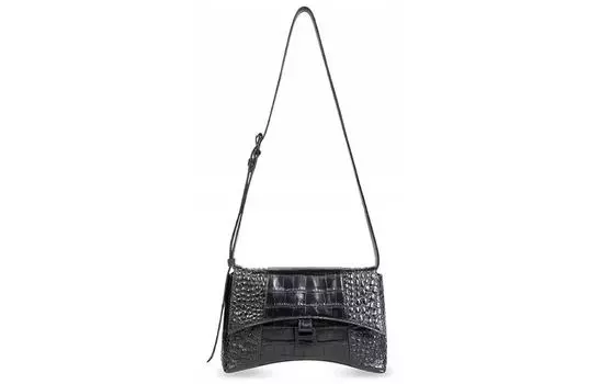Balenciaga Сумка Downtown из коровьей кожи на одно плечо, очень маленькая, унисекс, черная