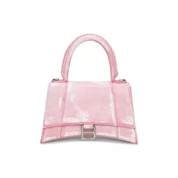 Balenciaga Сумка Hourglass с ручкой сверху, Denim Pink