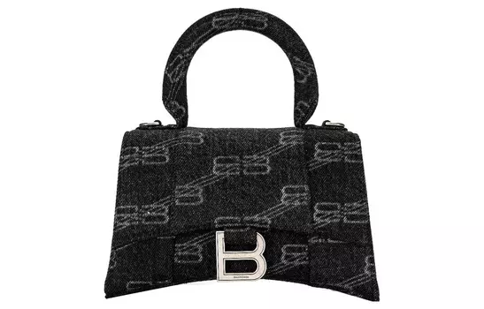 Balenciaga Сумка-мессенджер из денима "песочные часы", сумка на плечо, очень маленькая женская, черная