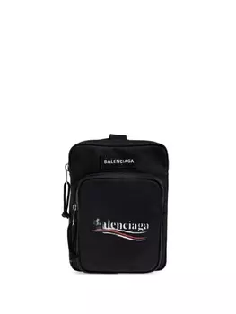 Balenciaga сумка-мессенджер с принтом логотипа Explorer, черный