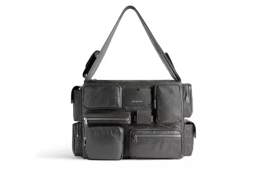 Balenciaga Сумка-мессенджер Superbusy Crossbody унисекс из кожи, черная