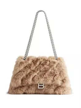 Balenciaga сумка на плечо Crush Chain среднего размера с цепочкой, нейтральный цвет