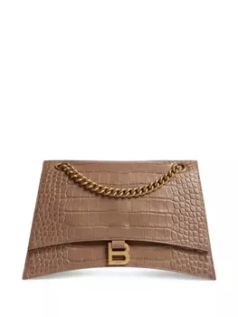 Balenciaga сумка на плечо Crush Chain среднего размера с цепочкой, нейтральный цвет