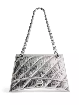 Balenciaga сумка на плечо Crush среднего размера, серебристый