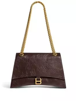 Balenciaga сумка на плечо Crush среднего размера, коричневый
