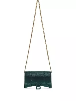 Balenciaga сумка на плечо Hourglass с кристаллами, зеленый