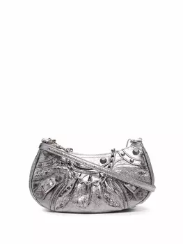 Balenciaga сумка на плечо Le Cagole с эффектом металлик, серый