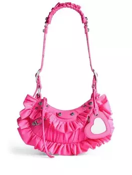 Сумка на плечо Balenciaga Le Cagole с оборками, розовый