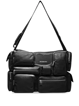 Balenciaga сумка на плечо на молнии с логотипом, черный