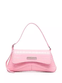 Сумка на плечо Balenciaga XX Flap с тиснением под крокодила, розовый