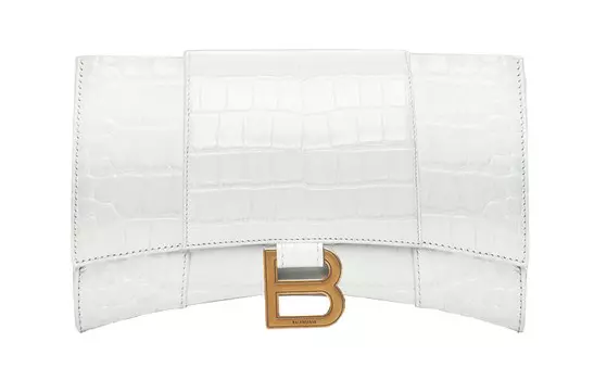 Balenciaga Сумка-песочные часы из коровьей кожи, женская, белая, через плечо