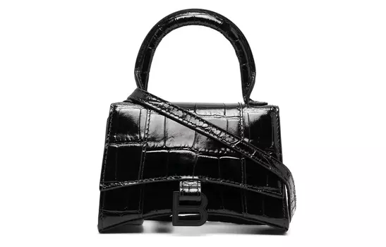 Balenciaga Сумка-«песочные часы» из телячьей кожи, сумка через плечо, маленькая женская, черная