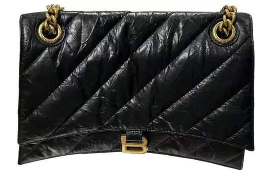 Balenciaga Сумка-подушка Niki из коровьей кожи CRUSH, сумка через плечо, женская, черного цвета, среднего размера
