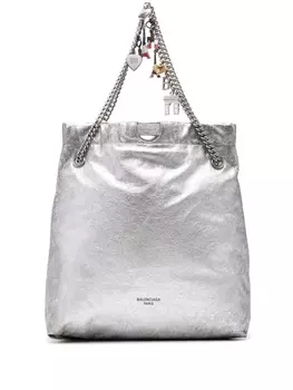 Balenciaga сумка-тоут Crush среднего размера, серебристый