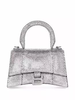Balenciaga сумка-тоут Hourglass с кристаллами, серый