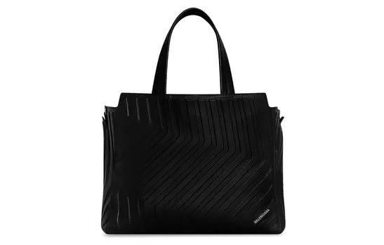 Balenciaga Сумка-тоут из коровьей кожи Car Grain, сумка для покупок, портативная сумка через плечо, сумка через плечо, мужская, среднего размера, черная