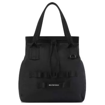Balenciaga Сумка-тоут из переработанного армейского нейлона, сумка для покупок, сумки через плечо, маленького размера, мужская, черная