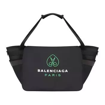 Balenciaga Сумка-тоут из переработанного нейлона с плечевым ремнем, переносная сумка через плечо, мужская черная