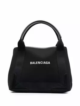 Сумка-тоут Balenciaga Navy Cabas с логотипом, черный