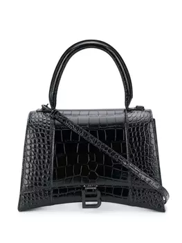 Сумка-тоут Balenciaga с тиснением под крокодила, черный