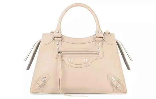 Balenciaga Сумка-трансформер Neo Classic из телячьей кожи, сумка через плечо, женская сумка-труба, светло-бежевая