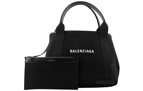 Balenciaga Сумка-труба из хлопка с коровьей кожей, женская, черная