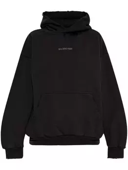Balenciaga толстовка с логотипом из страз, черный