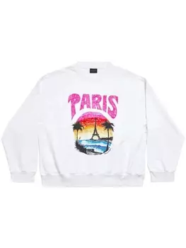 Balenciaga толстовка Tropical Paris, белый