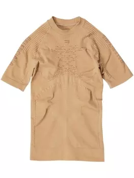 Balenciaga топ с короткими рукавами, коричневый