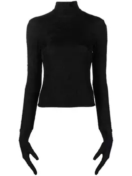 Balenciaga топ с высоким воротником, черный