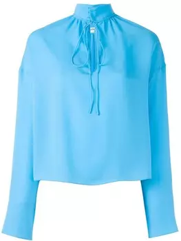 Balenciaga топ с завязкой на воротнике, синий