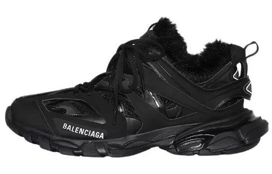 Balenciaga Track Fake Fur Black Women's