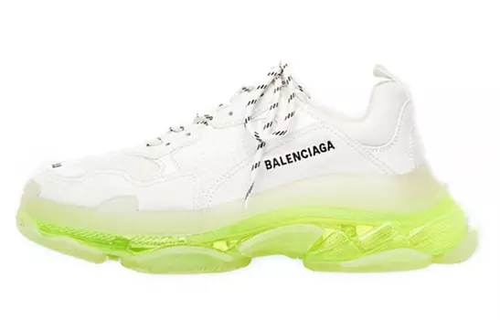 Balenciaga Triple S Clear Sole Белый флуоресцентный желтый