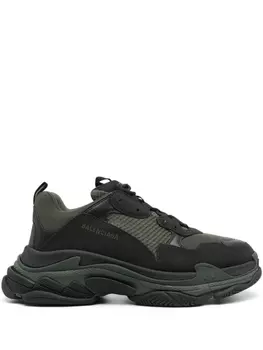 Balenciaga Triple S panelled chunky sneakers, зеленый