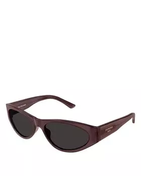 Balenciaga Tuesday Овальные солнцезащитные очки, 60 мм, коричневый