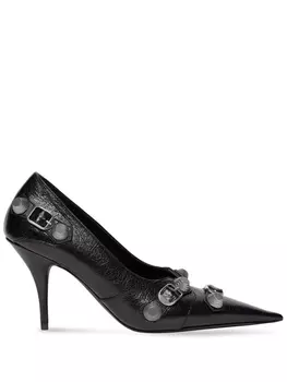 Balenciaga туфли Cagole 90 с эффектом кракле, черный