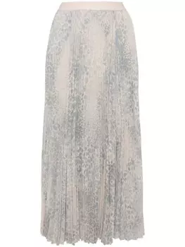 Balenciaga юбка миди с кружевной отделкой, синий