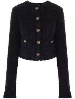 Balenciaga укороченный кардиган с рельефными пуговицами, черный