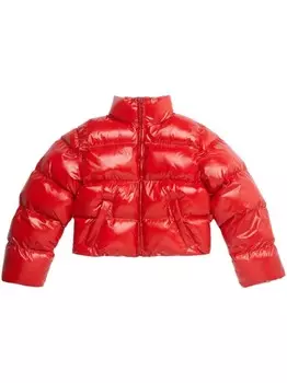 Balenciaga укороченный пуховик, красный