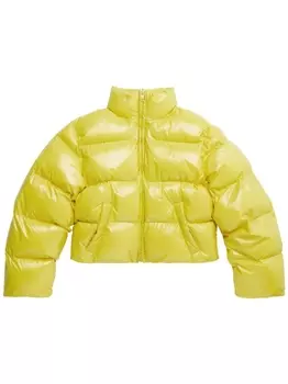 Balenciaga укороченный пуховик, желтый